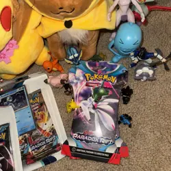 New & Old Pokemon Gift Box, 4 Unopened Packs Cards, 2 Stuffed, 16 Toy Figures - Image 4