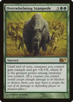 Overwhelming Stampede | Lightly Played LP Magic 2011 M11 Rare Magic MtG - Image 1