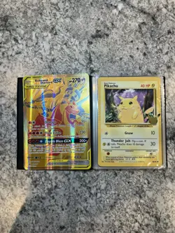 Pokemon Jumbo Lot With Binder Reshiram & Charizard GX Vaporeon Vmax 30+ Cards - Image 1