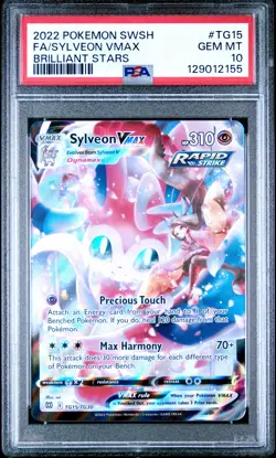 2022 POKEMON SWORD & SHIELD BRILLIANT STARS #TG15 FULL ART/SYLVEON VMAX PSA 10 - Image 1