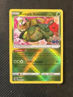 Radiant Venusaur 004/078 SWSH Pokemon GO Radiant Rare Pokemon NM - Image 1