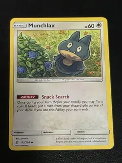 2019 Pokemon Sun & Moon - Unified Minds Munchlax #173 Light Play - Image 1