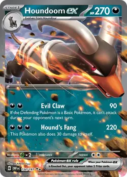 Houndoom ex 134/197 SV03: Obsidian Flames Holo for sale online - Image 3