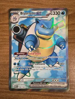 Pokemon TCG Blastoise ex 184/165 Full Art Ultra Rare Scarlet & Violet 151 NM - Image 1
