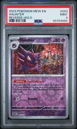 2023 POKEMON 151 MEW EN #93 HAUNTER REVERSE HOLO PSA 9 LOW POP! - Image 1