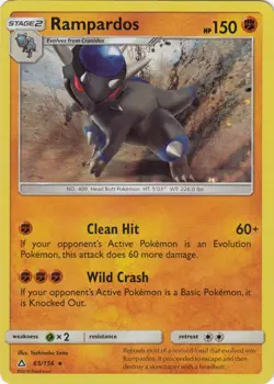 Pokemon - Rampardos - 65/156 - Holo Rare - Sun and Moon Ultra Prism - NM - Image 1