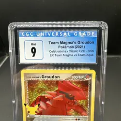 Pokemon Celebrations 25th Team Magma's Groudon CGC Mint+ 9 Holo Rare 2021 - Image 3