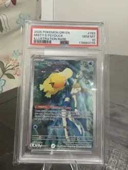 2025 POKEMON DRI EN DESTINED RIVALS ILLUSTRATION RARE 193 MISTY'S PSYDUCK PSA 10 - Image 1