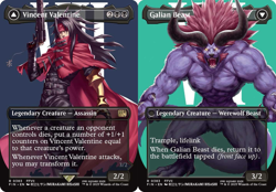 MTG Vincent Valentine // Galian Beast - Foil - Borderless, NM-Mint, English Fina - Image 1