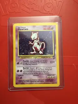 Mewtwo Base Set 2 WoTC 10/130 Holo Rare Pokemon Card - Image 1