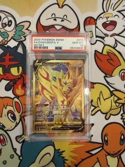 2020 Pokemon Sword & Shield Zamazenta V Gold Secret Rare 212/202 PSA 10 GEM MINT - Image 1