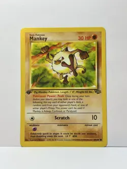 Mankey 55/64 - 1999 Pokemon Jungle 1st Edition - NM Near Mint - Image 1