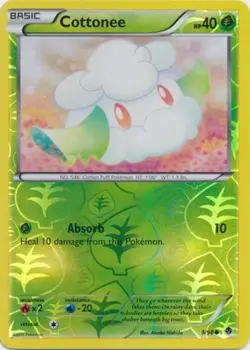 Moderately Played, English Pokemon Reverse Holo Cottonee - 9/98 - Common - Rever - Image 1