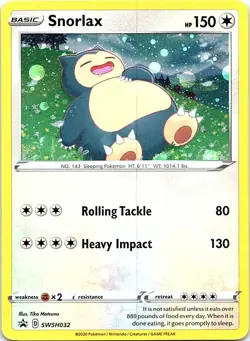 Snorlax SWSH032 Holo Promo Sword & Shield Promo Pokemon Card - Image 1