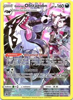 Pokemon TCG - Galarian Obstagoon TG10/TG30 Astral Radiance Holo Ultra Rare NM - Image 1