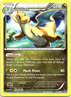 Pokemon Card: Dragonite 51/108 XY Roaring Skies Set Rare! NM - Image 1