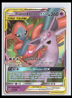 Pokemon Sun & Moon Unified Minds Holo 72/236 Espeon & Deoxys GX NM - Image 1