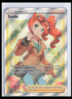 Sonia 192/192 Pokemon TCG 2020 Ultra Rare Full Art Holo Rebel Clash Near Mint - Image 1