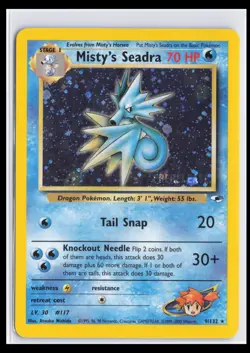 Misty's Seadra 9/132 Gym Heroes Holo Rare Pokemon LP - Image 1