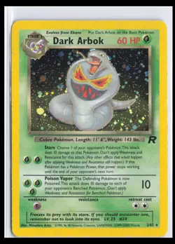 Dark Arbok 2/82 Holo Rare Pokemon 2000 Team Rocket - MP - Image 1