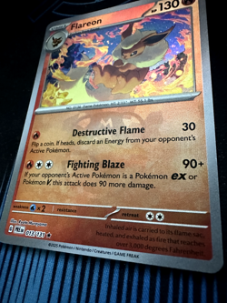 Flareon 13/131 Pokemon TCG S&V Prismatic Evolutions Masterball Rare Holo NM - Image 2