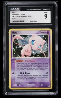Pokemon Mew EX Legend Maker Holo Rare CGC 9 MINT Vintage Mid Era 2006 - Image 1