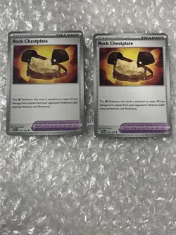 Pokemon TCG Rock Chestplate Scarlet & Violet - Base Set 192/198 Regular 2x NM - Image 1