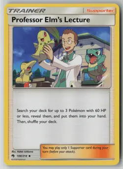 Professor Elm's Lecture 188/214 Pokemon Lost Thunder Uncommon Near Mint Card 1 - Image 1