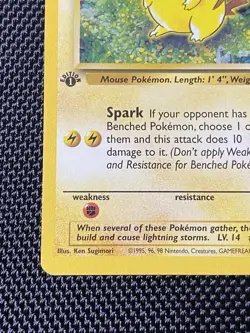 1999 Pokemon TCG Pikachu Card 60/64 Jungle 1st Edition Red Cheeks - Image 5