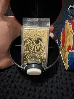 23K Gold Plated CHARIZARD Trading Card 1999 Burger King Pokemon Ball - Image 2