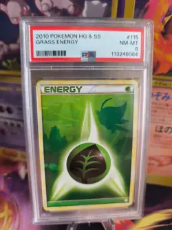 Pokemon Card Grass Energy Celebi HGSS Heartgold Soulsilver Pflanze Deutsch PSA 8 - Image 1