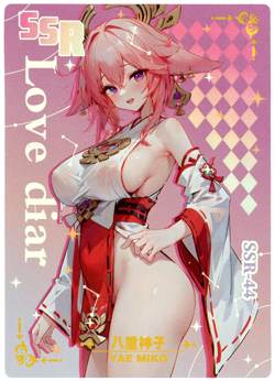 ?YAE MIKO - Goddess Story Anime Waifu Card LOVE DIARY SSR-44 Waifu Doujin Card - Image 1