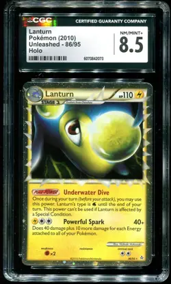 CGC 8.5 Lanturn Holo Rare Unleashed HG&SS 2010 Pokemon Card #86 - Image 1