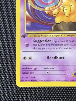 Sabrina's Drowzee 92/132 1st Edition Gym Heroes Pokemon Card Near Mint - Image 5