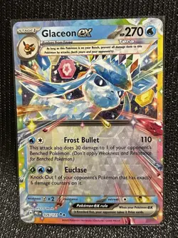 Glaceon EX Prismatic Evolutions Holo Double Rare Card 026/131 NM Condition - Image 1