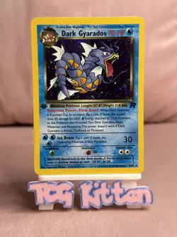 Dark Gyarados 8/82 1st Edition Holo SWIRL Team Rocket WOTC Pokemon TCGKITTEN - Image 1