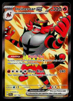 Incineroar ex 187/162 Ultra Rare Temporal Forces Pokemon Near Mint - Image 1
