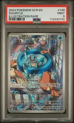 2024 POKEMON SCR EN-STELLAR CROWN ILLUSTRATION RARE #148 SQUIRTLE PSA 9 - Image 1