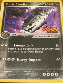 Dark Steelix 10/109 STAMPED EX Team Rocket Returns?? SWIRL?? NM Holo Pokemon - Image 2