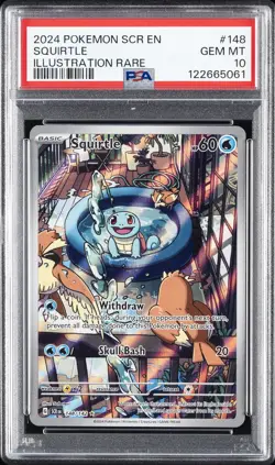 2024 POKEMON SCR EN-STELLAR CROWN ILLUSTRATION RARE #148 SQUIRTLE PSA 10 - Image 1
