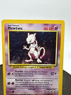 1999 Pokemon TCG Mewtwo Base Set 10/102 Holo Unlimited Holo Rare - Image 2