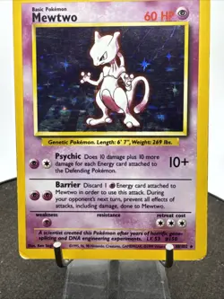 1999 Pokemon TCG Mewtwo Base Set 10/102 Holo Unlimited Holo Rare - Image 3