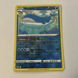 Reverse Holo Wailord 038/195 Silver Tempest Uncommon Pokemon TCG - Image 1