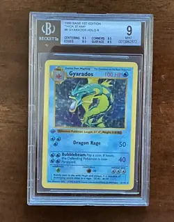 1999 Pokemon Gyarados Base Set 1st Edition Holo Rare 006/102 BGS 9 - Image 1