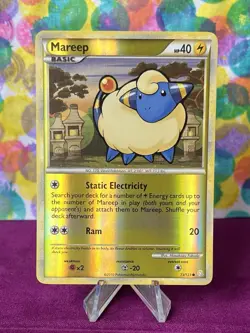 Pokemon TCG; Mareep 73/123 - HeartGold & SoulSilver - Common Reverse Holo NM - Image 1
