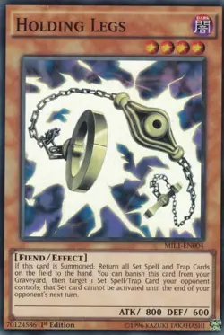 Holding Legs - MIL1-EN004 - Super Rare - 1st Edition - Yugioh - Image 1