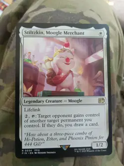 Stiltzkin, Moogle Merchant Final Fantasy Regular #34 MTG FIN Mint Pack Fresh - Image 1
