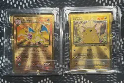 Pokemon Celebrations Gold Metal Charizard and Pikachu! Fresh out of the UPC! - Image 1