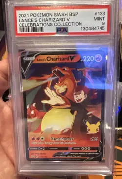 Lance's Charizard V 2021 Pokemon Black Star Promo #133 Celebrations PSA 9 - Image 1