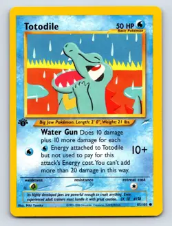 Totodile - 085/105 1st Edition Common Neo Destiny - LP Pokemon TCG - Image 1